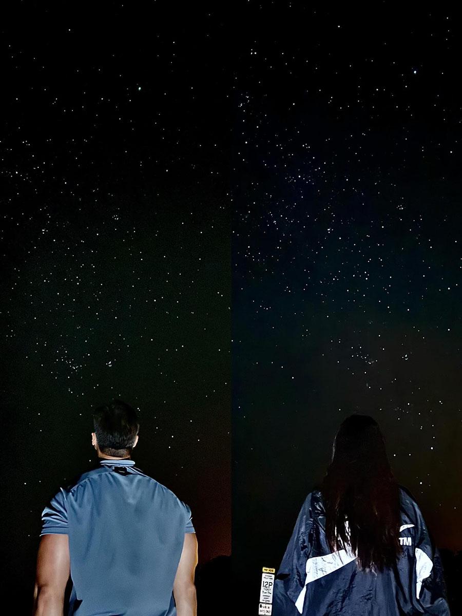Kiki上載她和何偉豪仰望星空的照片。(Threads圖片)