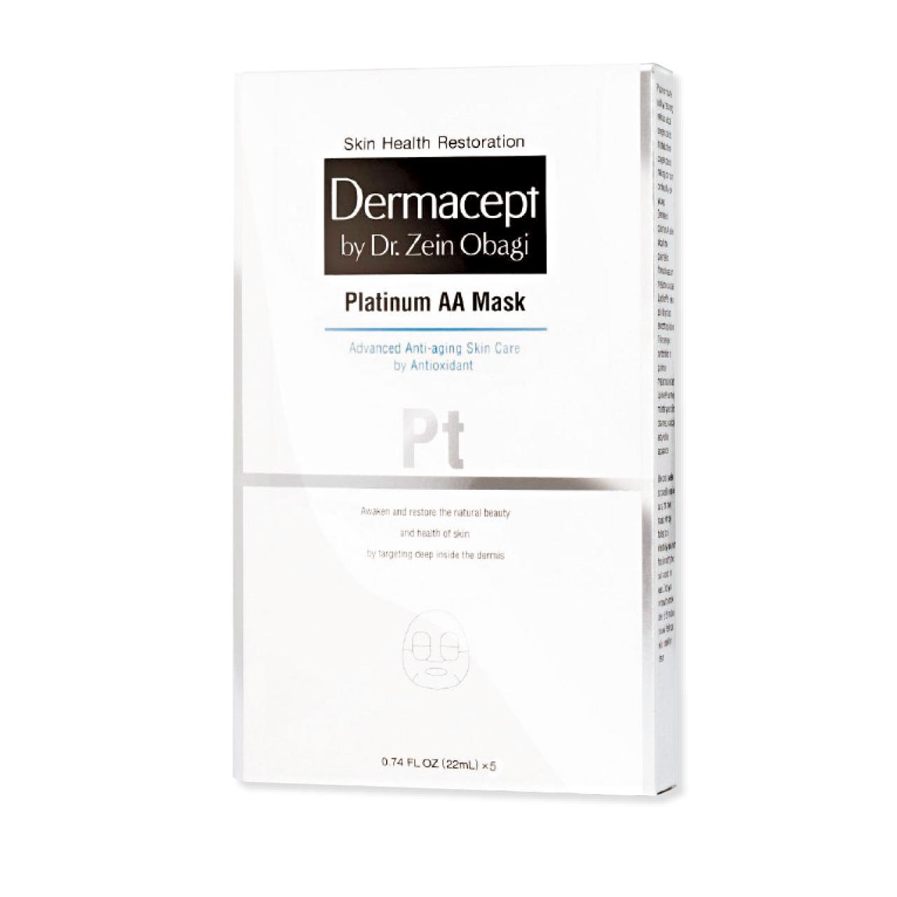 Dermacept by Dr. Zein Obagi 鉑金水凝保濕面膜
糅合透明質酸及Inner Age Complex,發揮高度抗氧化、深度保濕及滋潤肌膚功效,急救缺水暗啞肌膚,重拾水凝明亮及緊緻彈滑。$500/5片(g)