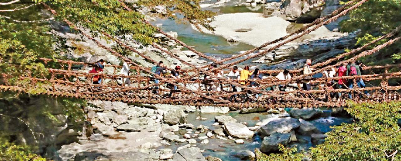 祖谷蔓橋是四國的知名景點,行過吊橋時您驚恐嗎?