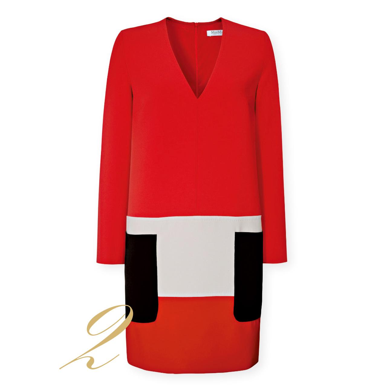 2.線條簡約的橙紅色連身裙,不用花心思配襯,一件過就可以輕鬆出門,到長輩處拜年亦大方得體。($7,280,Max Mara)