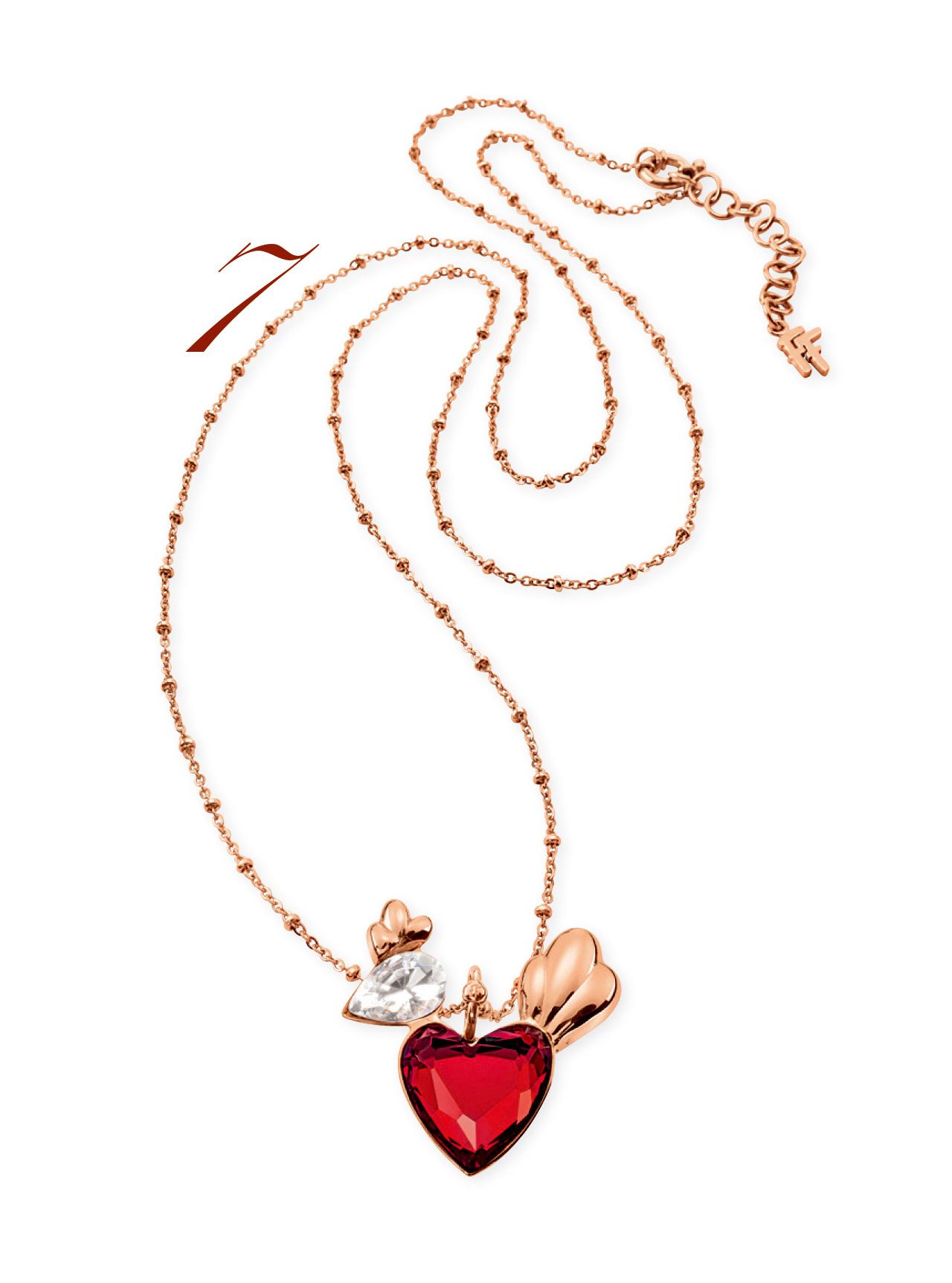 7. 紅色和金色皆是寓意吉祥,以玫瑰金和紅色心型晶石砌成的公雞造形吊墜,高貴大方之選。($1,105,Folli Follie)