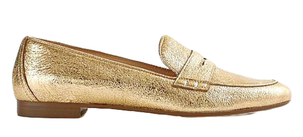 5.金屬面皮鞋舒適簡約,輕輕鬆鬆迎新年。($1,950,J.Crew)