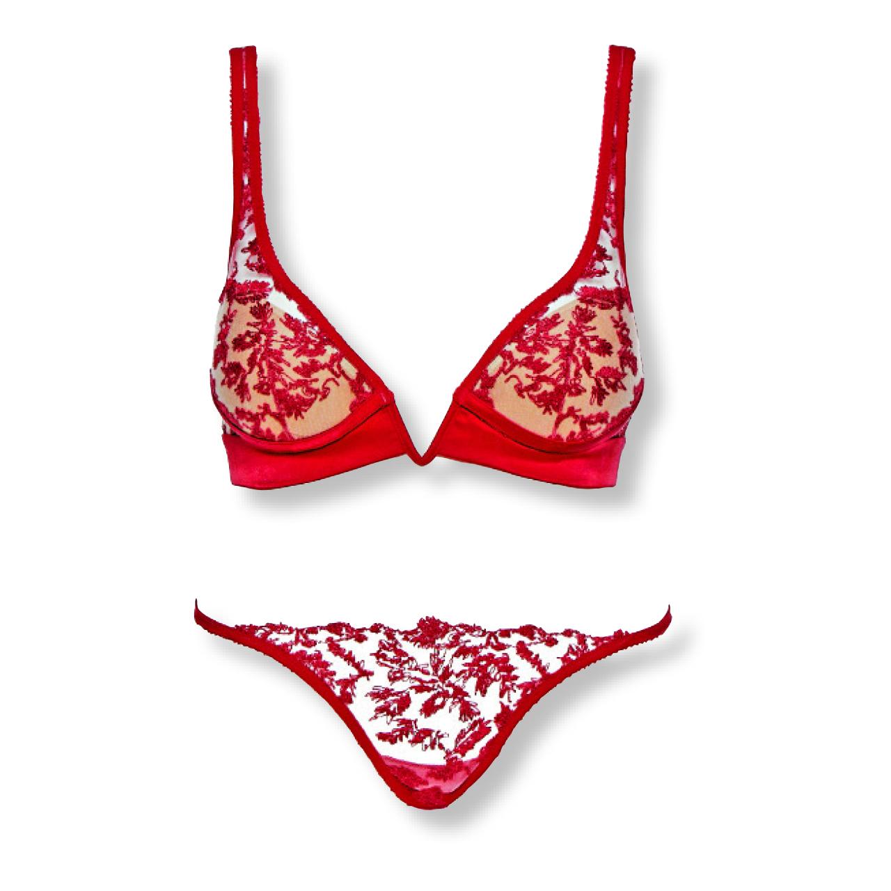 ■La Perla 內衣
新年裡外都要紅,這套內衣加入Autografo刺繡,將透視網眼刺繡融入設計,配以裸色透明的彈性網面物料,宛如在身體繪畫美妙畫作。$6,450