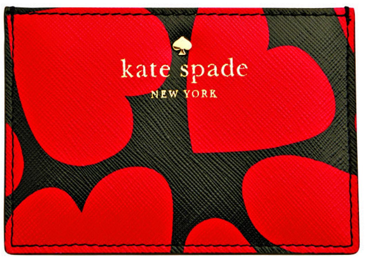 ★Kate Spade be mine card holder
以鮮紅心型圖案配搭黑底卡片套,搶眼實用之餘,也時刻向另一半表達愛意。$600