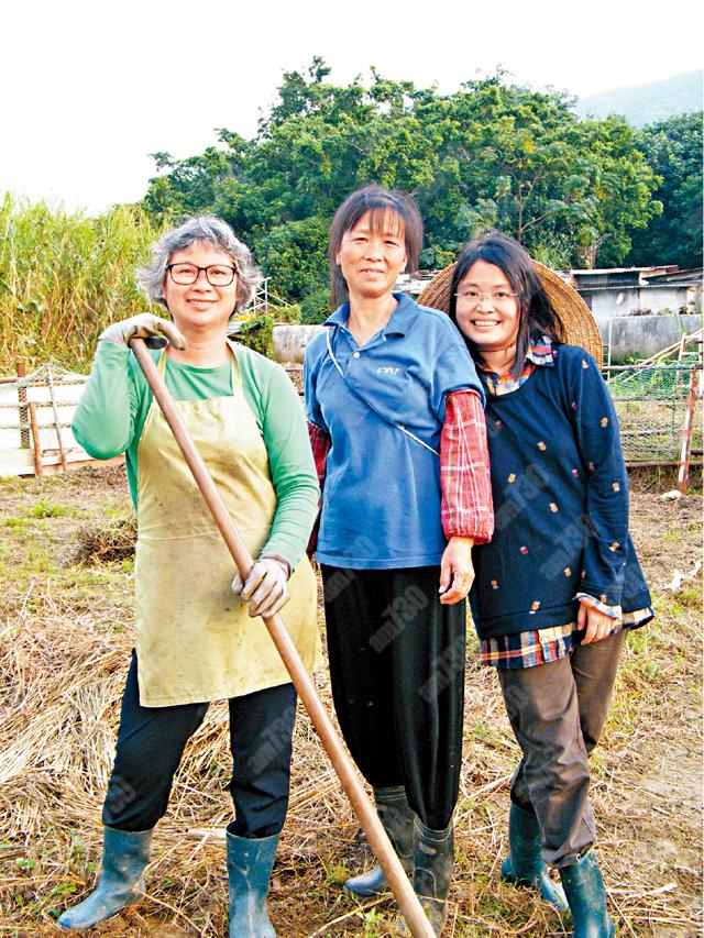 左為菜園新村村民馮汝竹,中為菜田工人清姐,右為懷樸園手作友朝霞。