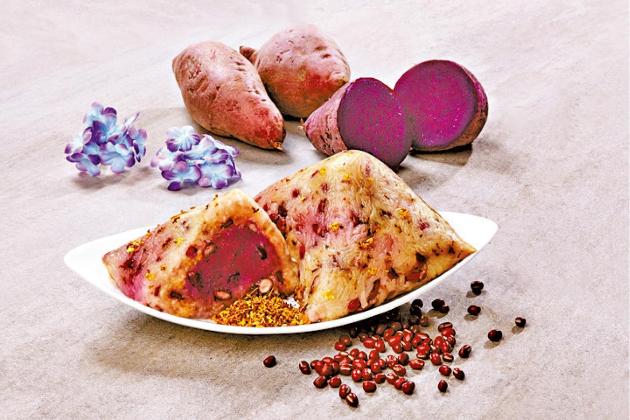 紫薯桂花粒粒紅豆梘水粽 $95