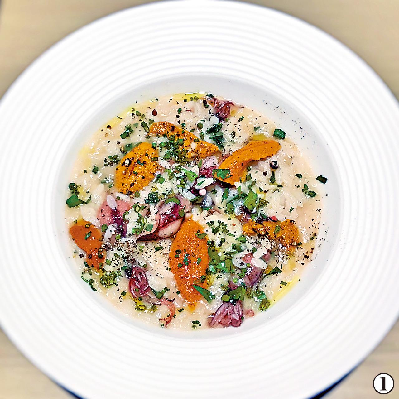 1. squid sea urchin risotto$245