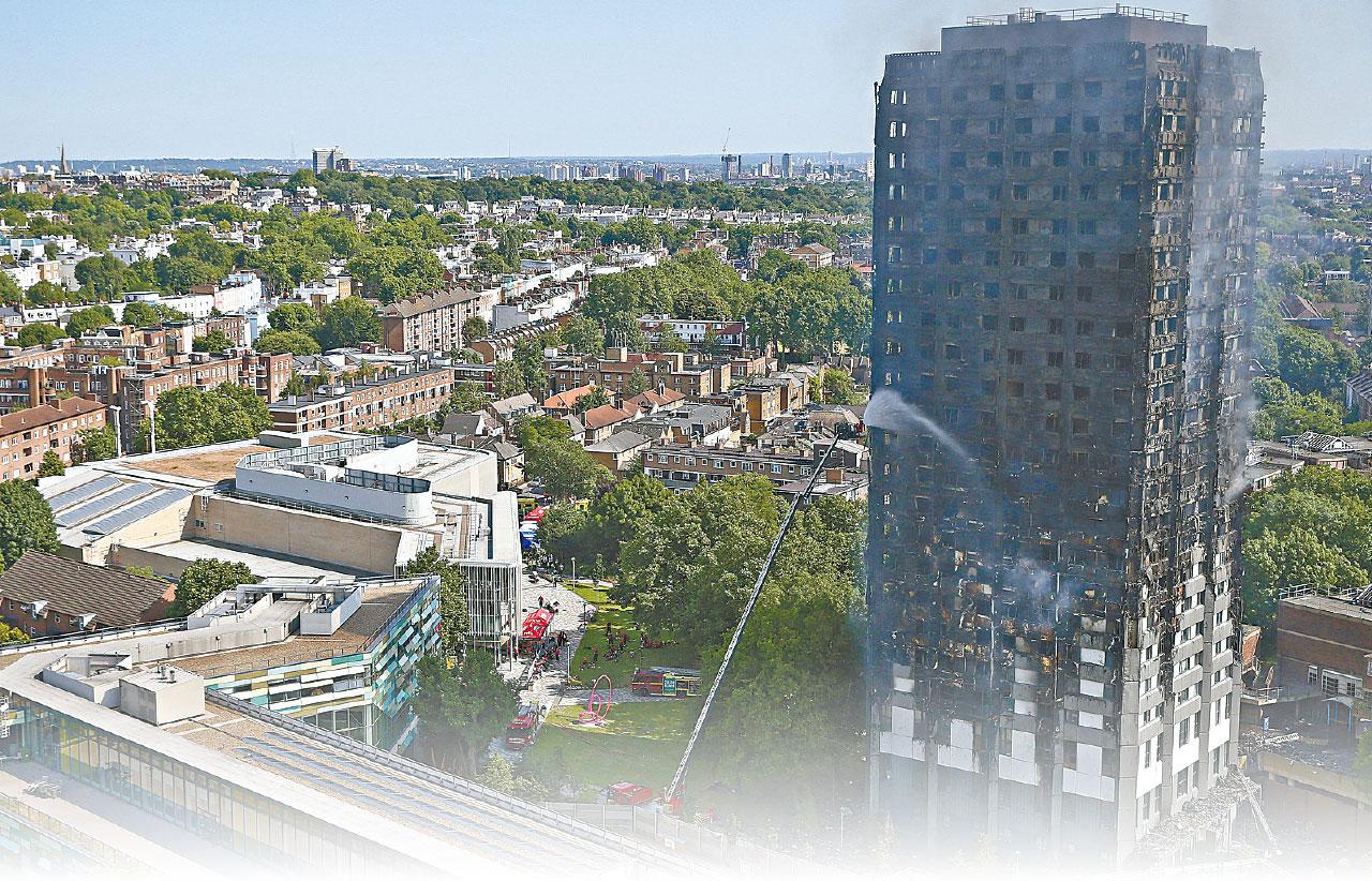 整棟大廈被燒毀。(路透社、互聯網)