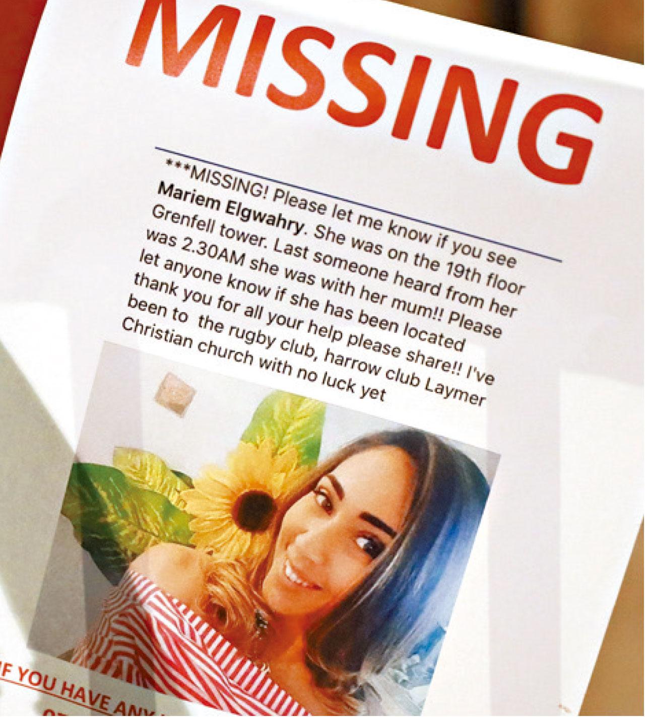 有民眾貼海報尋找親友。