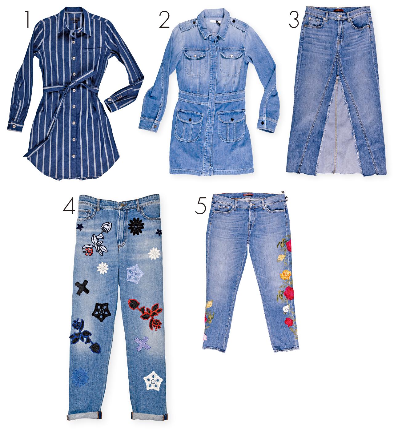 1.藍色條子demin shirt dress $2,780(A)
2.藍色washed demin shirt dress $2,980(A)
3.藍色washed demin skirt $2,780(A)
4.藍色花圖案繡章washed jeans $4,580(D)
5.藍色花刺繡圖案washed jeans $3,380(A)