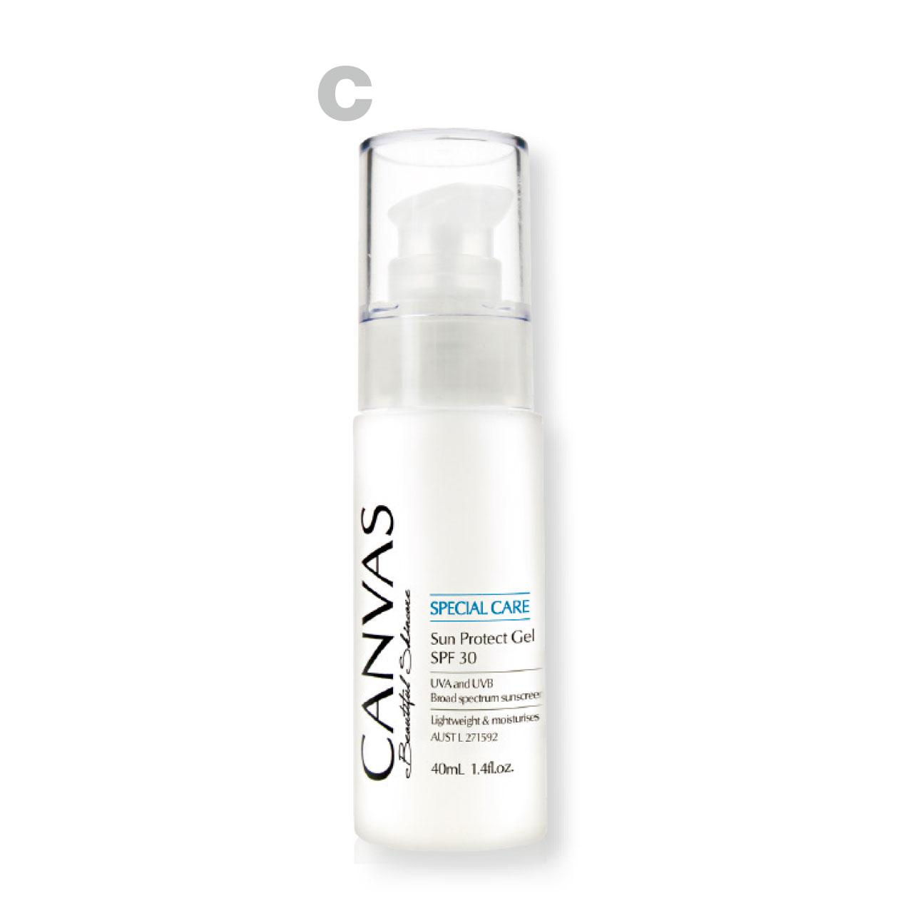 c. CANVAS 天然清爽透薄防曬乳液 SPF30