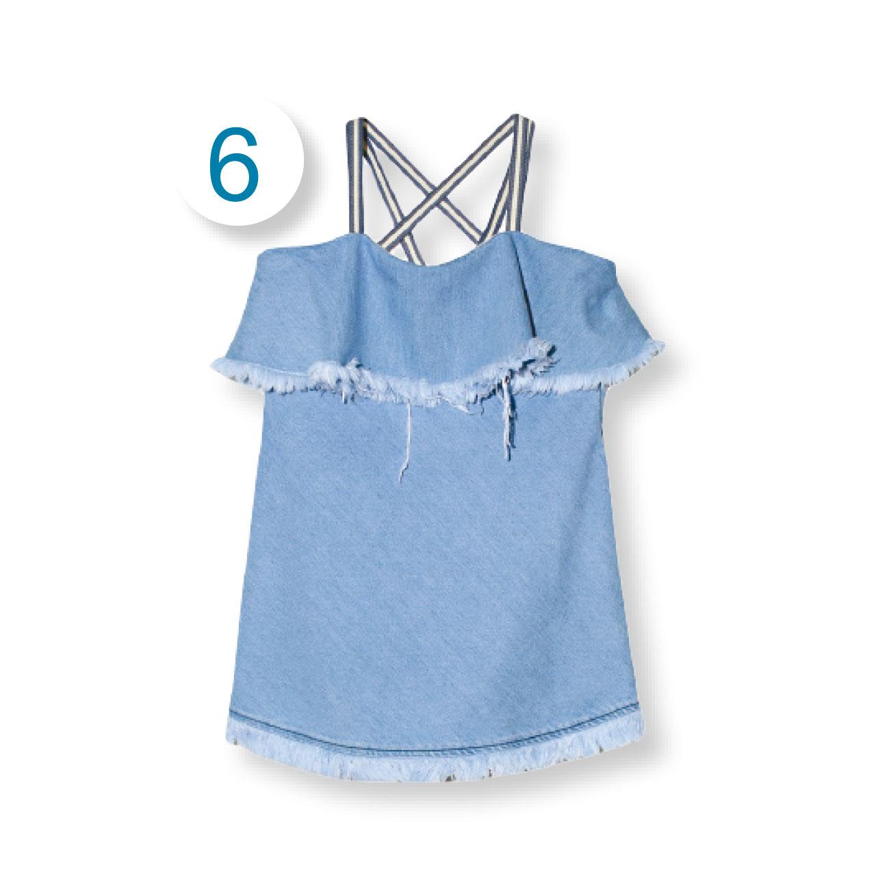 6. 牛仔流蘇top $2,380,背後的交叉搭帶,為型格造型加點小性感。(d)