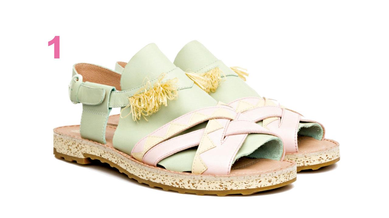 1.CAMPER蘋果綠拼粉紅色sandals 原價:$1,899 折扣價:$500