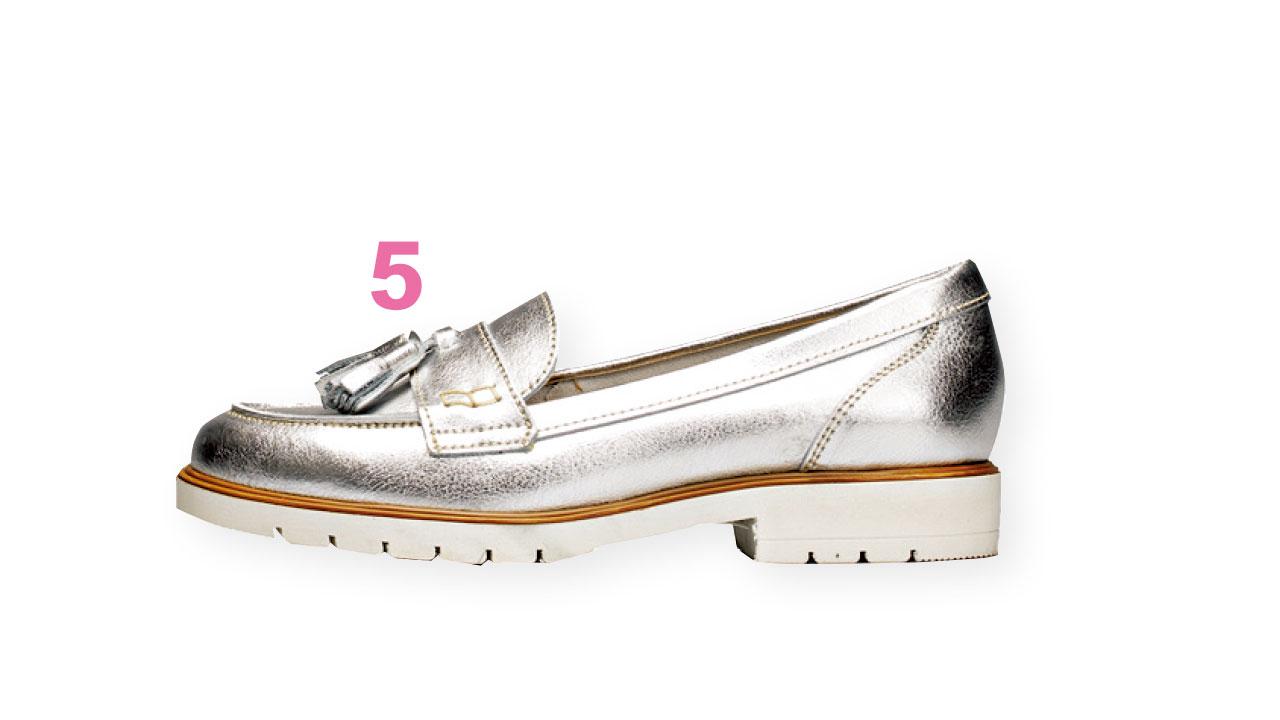 5.KURT GEIGER銀色loafer shoes 原價:$1,299 折扣價:$300