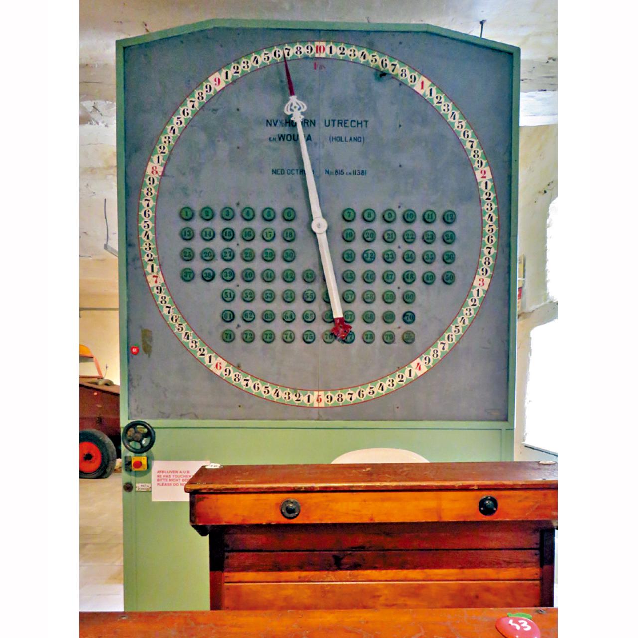 鮮果區博物館的舊式水果拍賣紀錄儀。