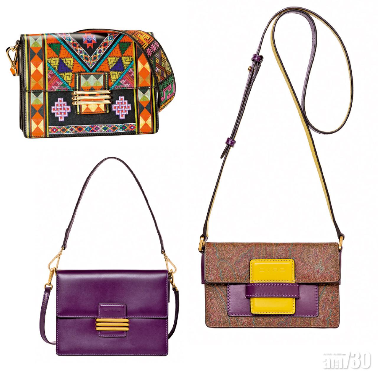 ETRO Rainbow Bag不單推出標誌性的紫色、橙色、黃色和粉紅色,
更推出華麗版本。