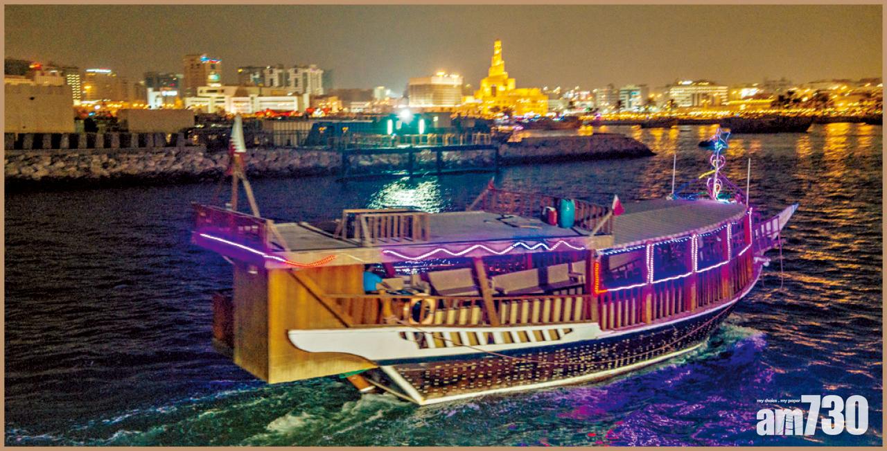 多哈船河遊很寫意,吹著海風一邊晚餐一邊欣賞多哈夜景。