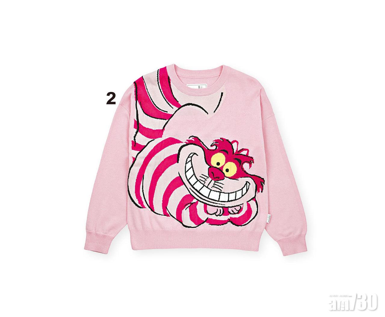 2.粉紅色「妙妙貓」圖案knit top $399