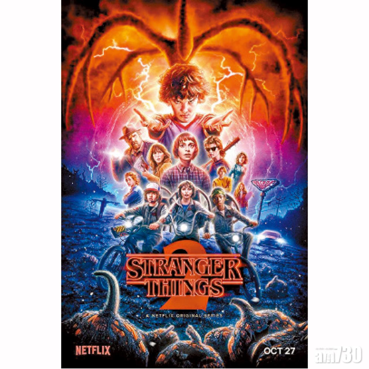 9. 《Stranger Things 2》(Netflix, 第二季)