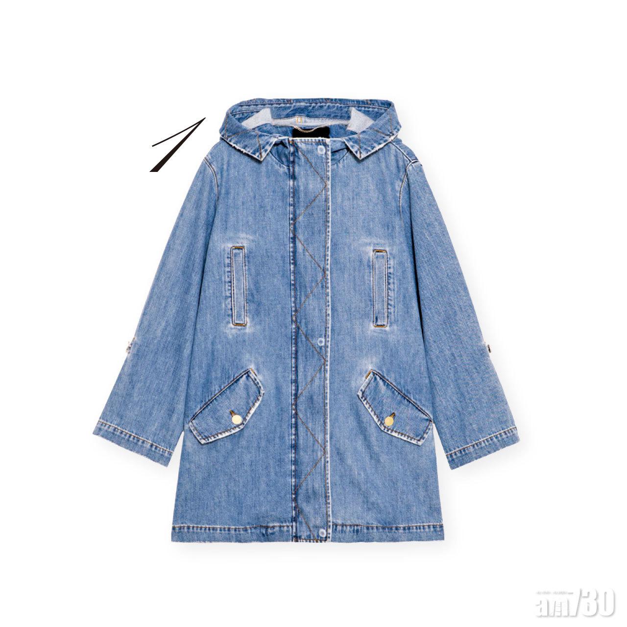 1.藍色闊領long coat $4,380(E)