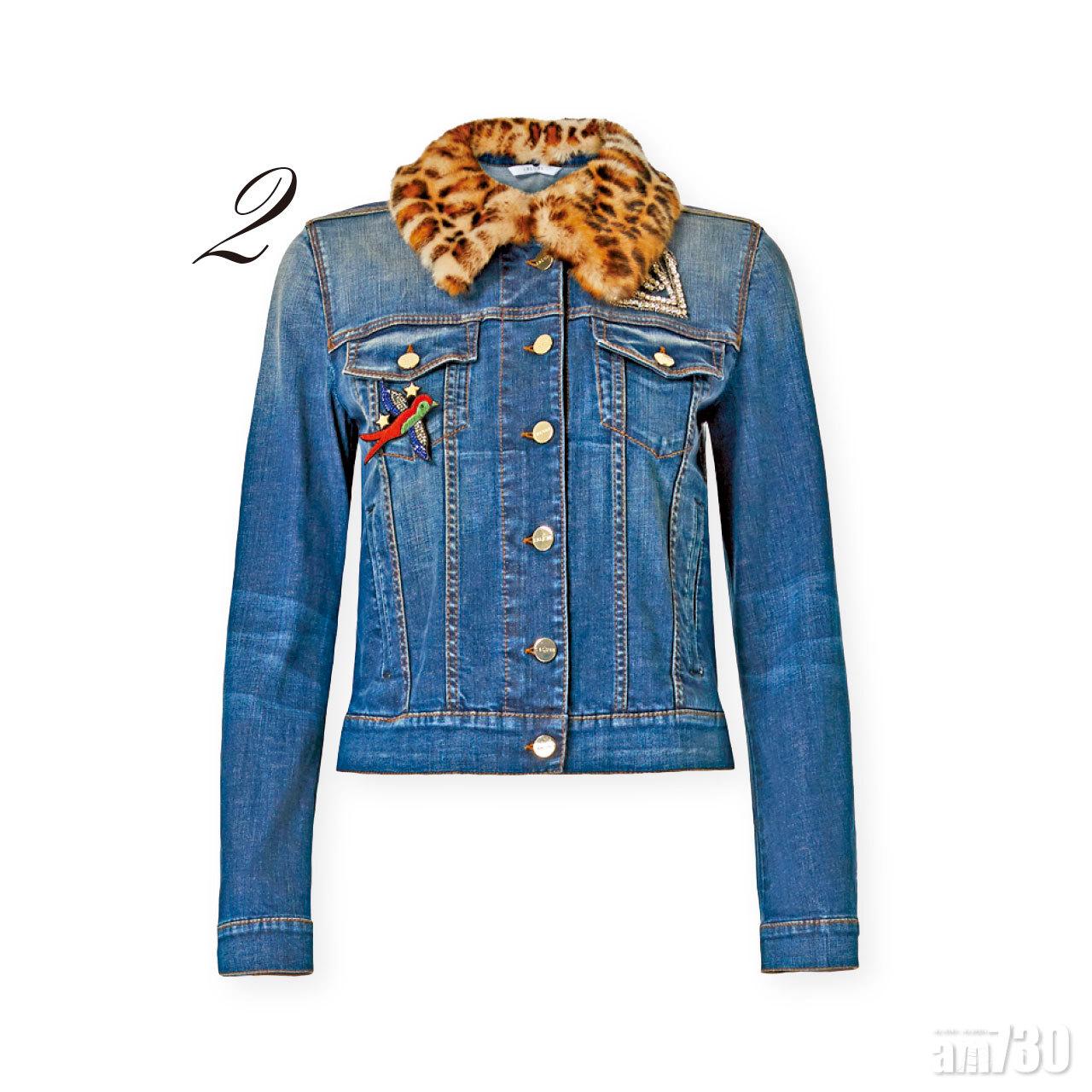 2.藍色獸紋毛絨領washed jacket $3,780(A)