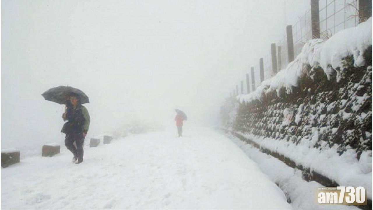 大屯山大雪紛飛。(互聯網)