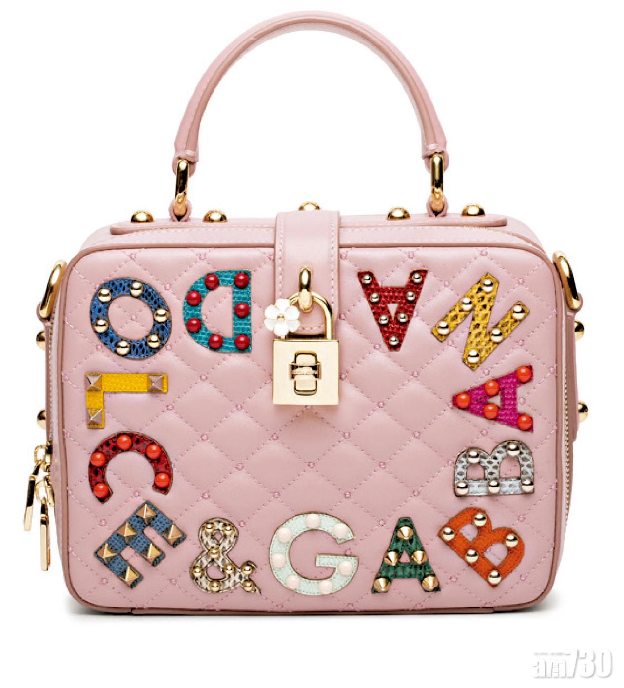 Dolce&Gabbana Dolce Soft系列字母鉚釘拼飾手袋$19,500