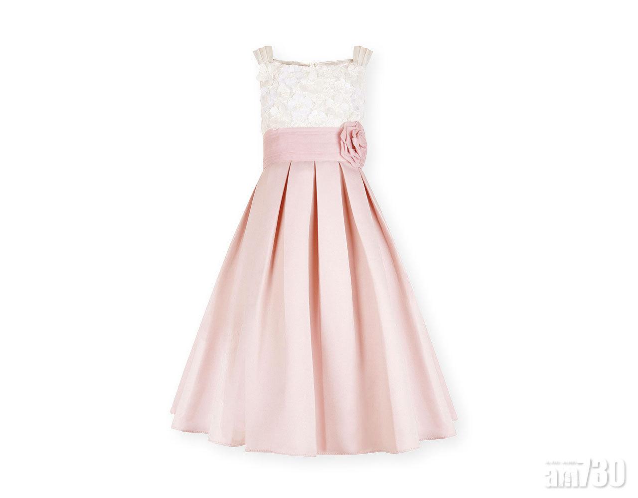 白x粉紅玫瑰花高腰線
連身裙 $800 (a)