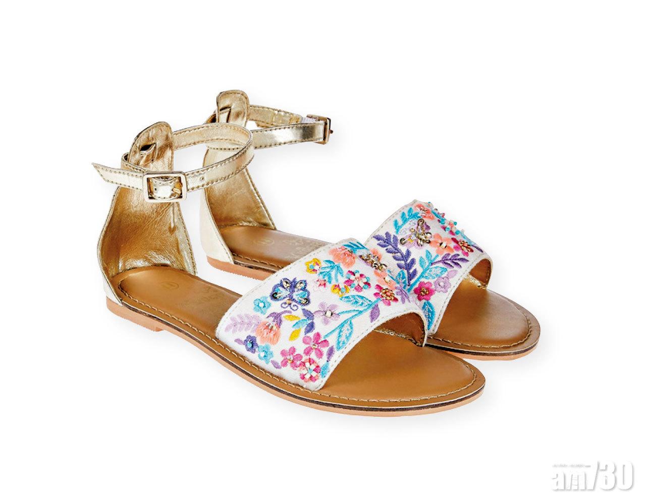 彩色花花刺繡涼鞋 $240 (c)