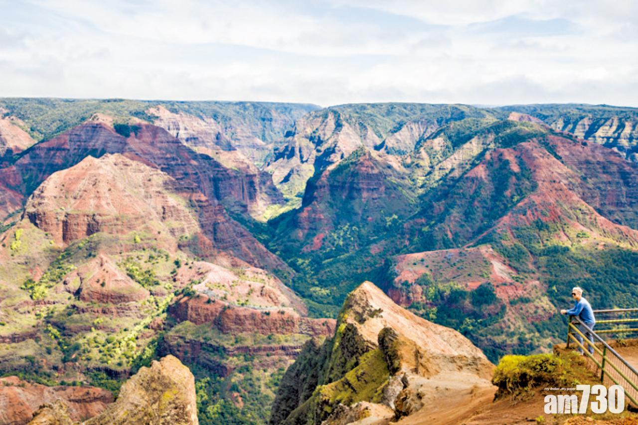 威美亞大峽谷(Waimea Canyon)有一個觀景台,位置十分方便,停車後走2分鐘便可以飽覽這片絕景。