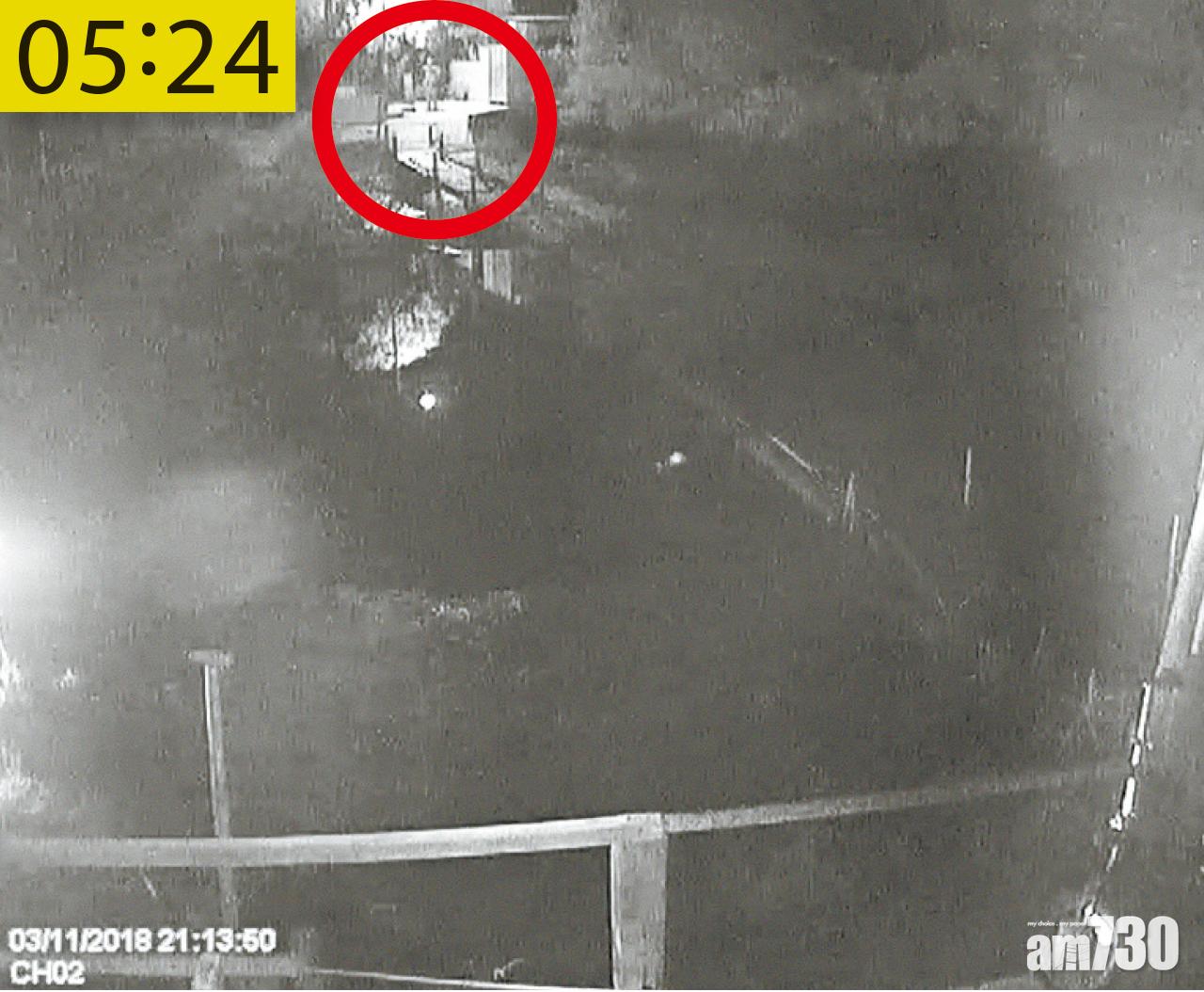 約1小時後,第二次有人(圓圈)在對岸渡頭出現,停留近3分鐘才離開