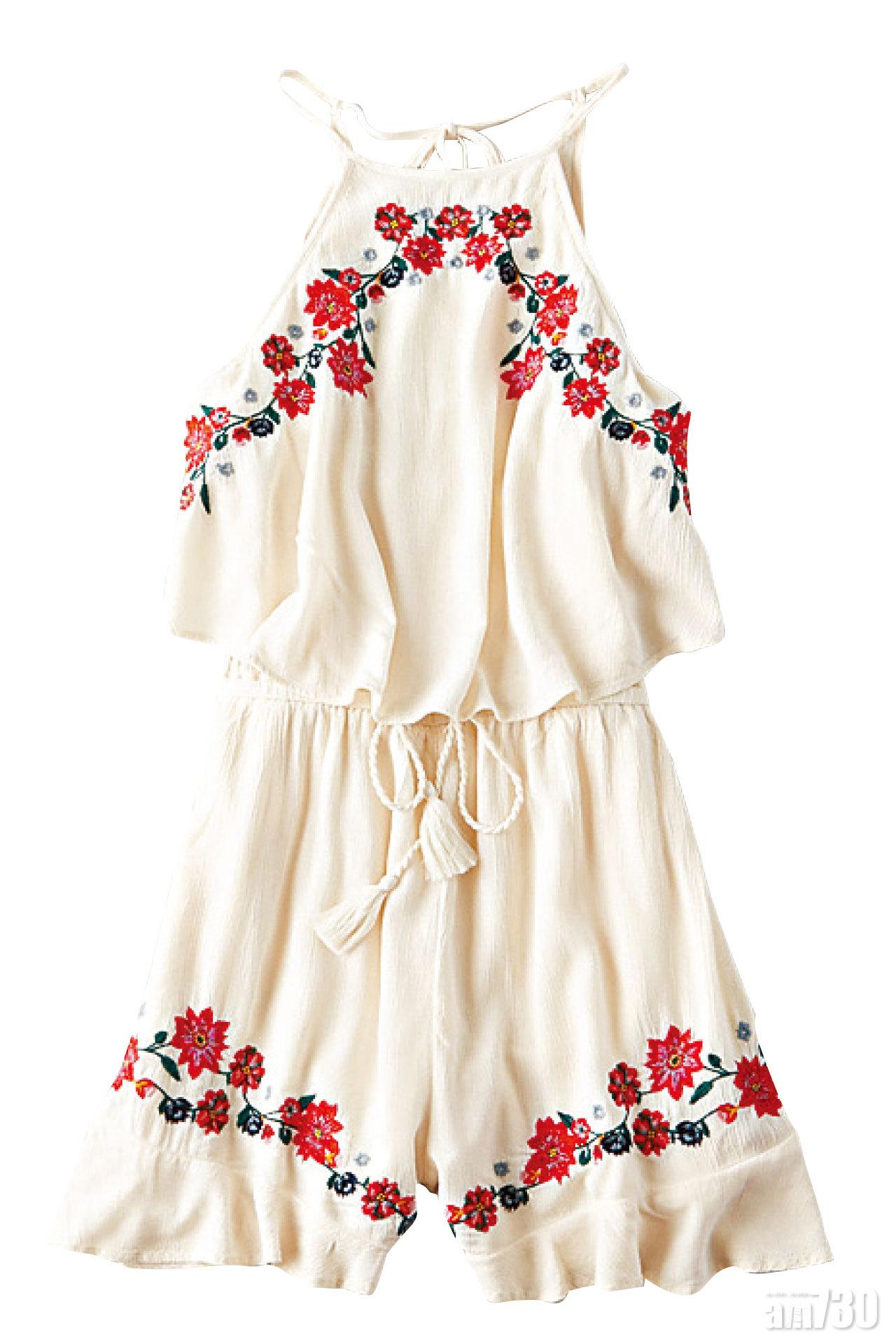 OFF-THE-SHOULDER RUFFLE BACK ROMPER ($490,American Eagle)