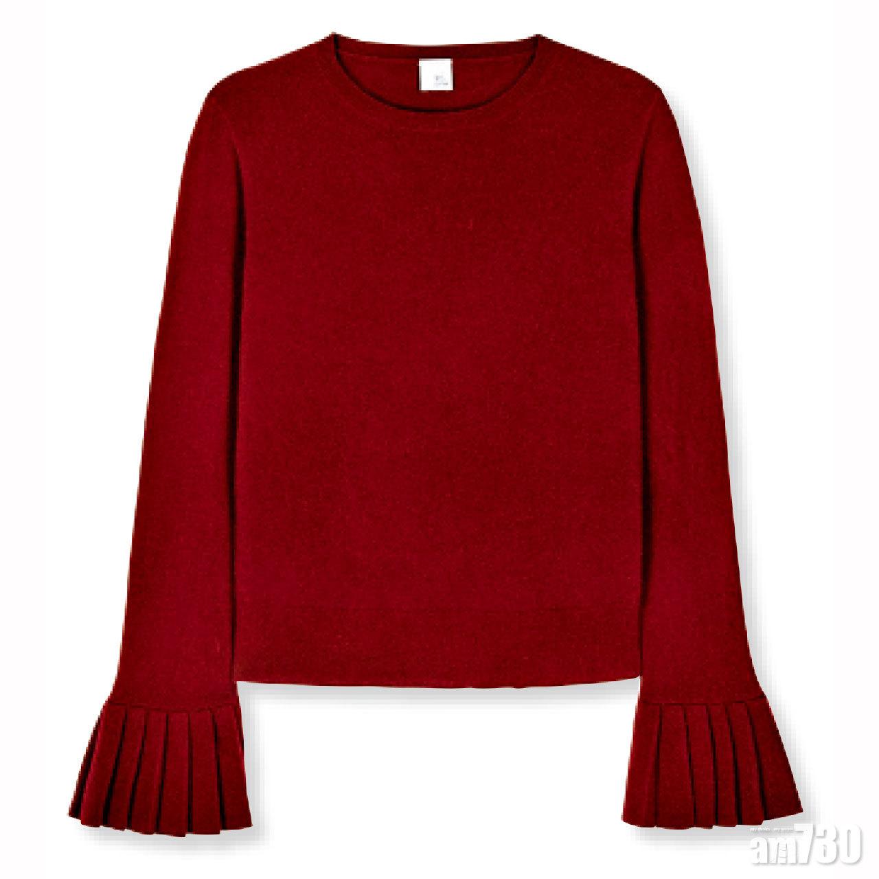 ■袖襬設計特別的Cashmere上衣£135。