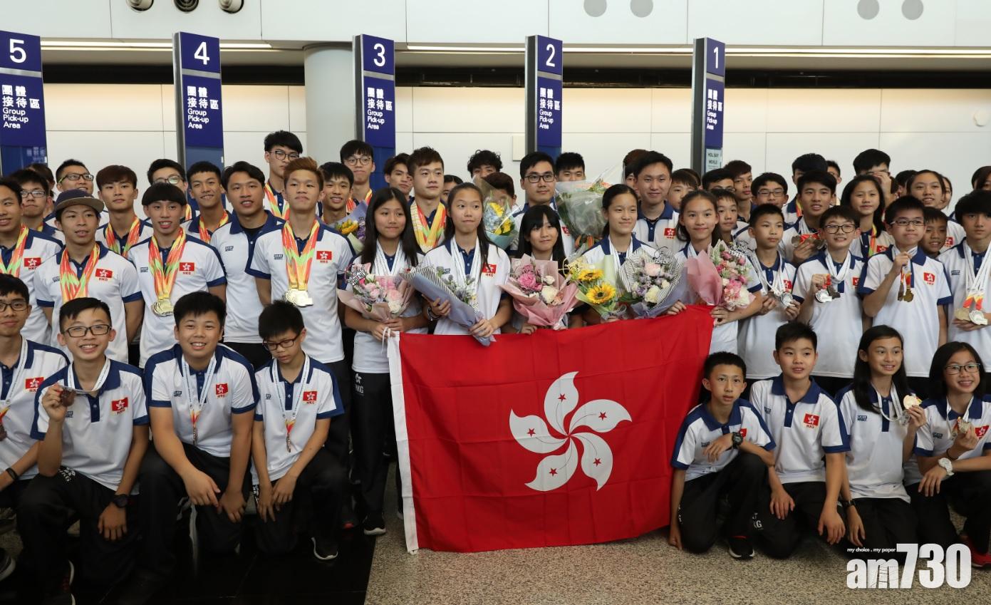 共奪88面獎牌的香港跳繩隊凱旋。(陳奕釗攝)