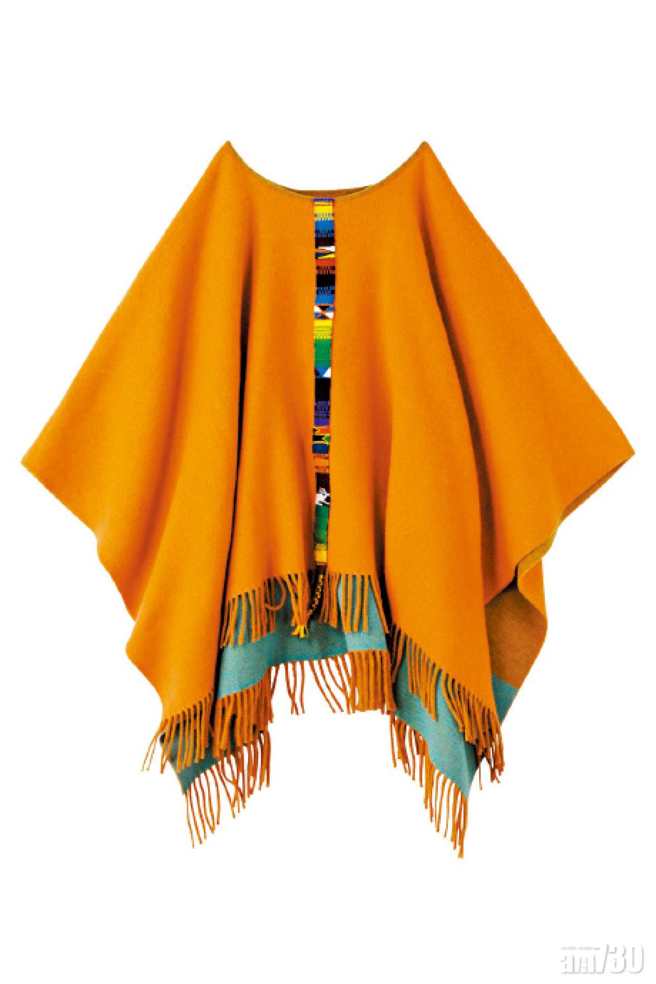橙色呢絨民族圖案cape $4,199(A)