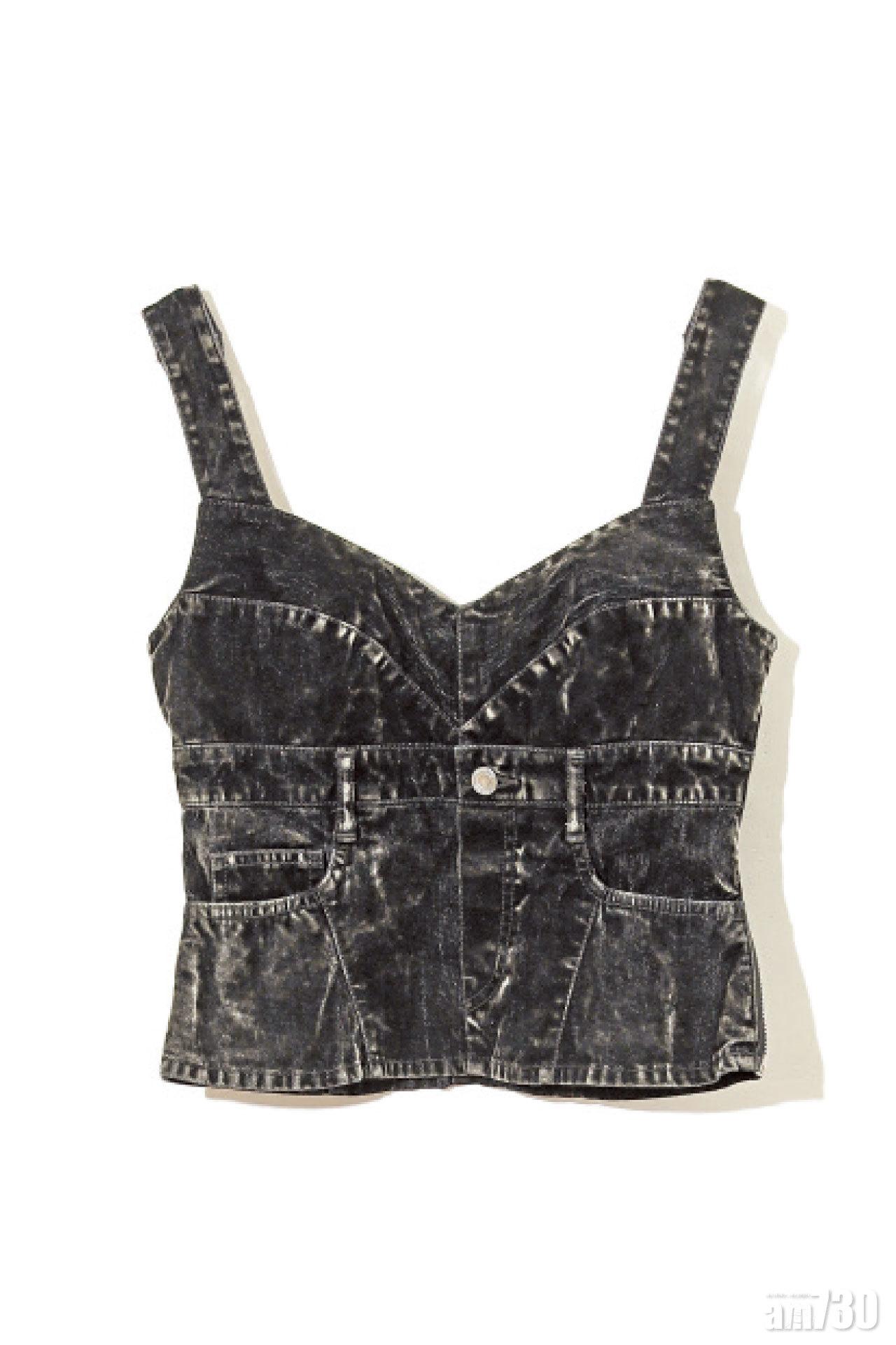 黑色牛布vest top $3,699(C)