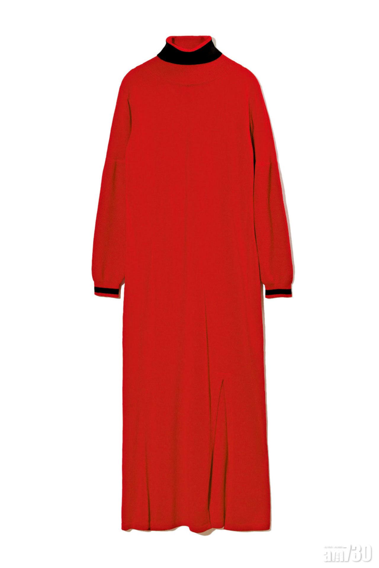 紅色high collar knit dress $4,999(D)