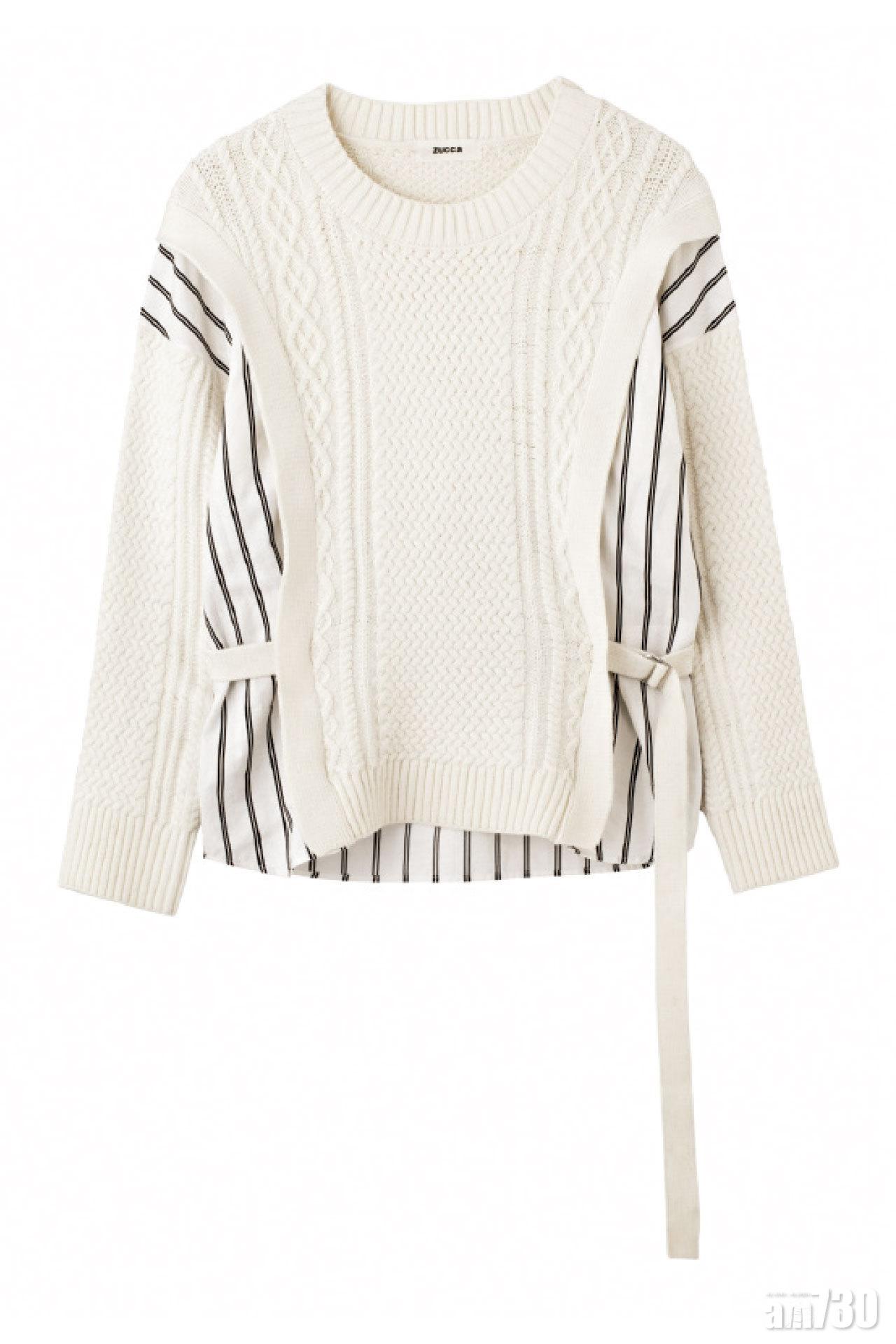 白色條紋拼aran jumper $3,699(E)