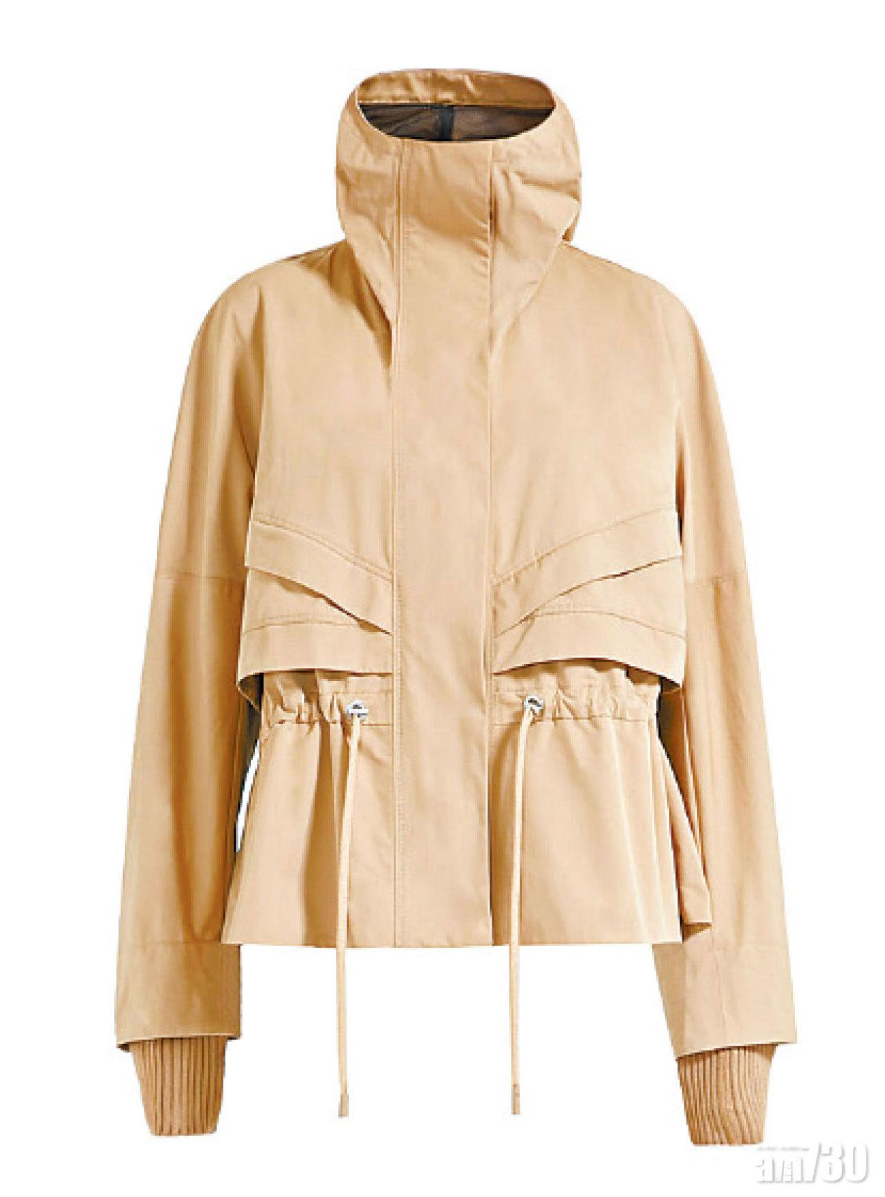 杏色3D cut zip parka jacket $11,980(D)