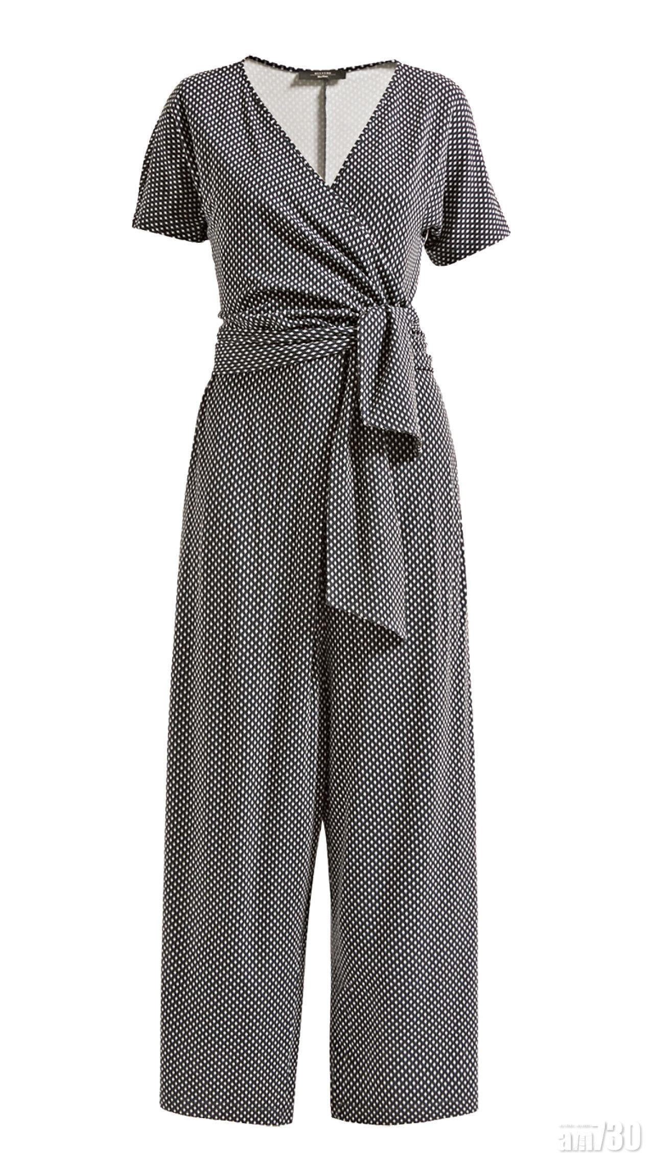 黑白格紋束腰jumpsuit $3,180(F)