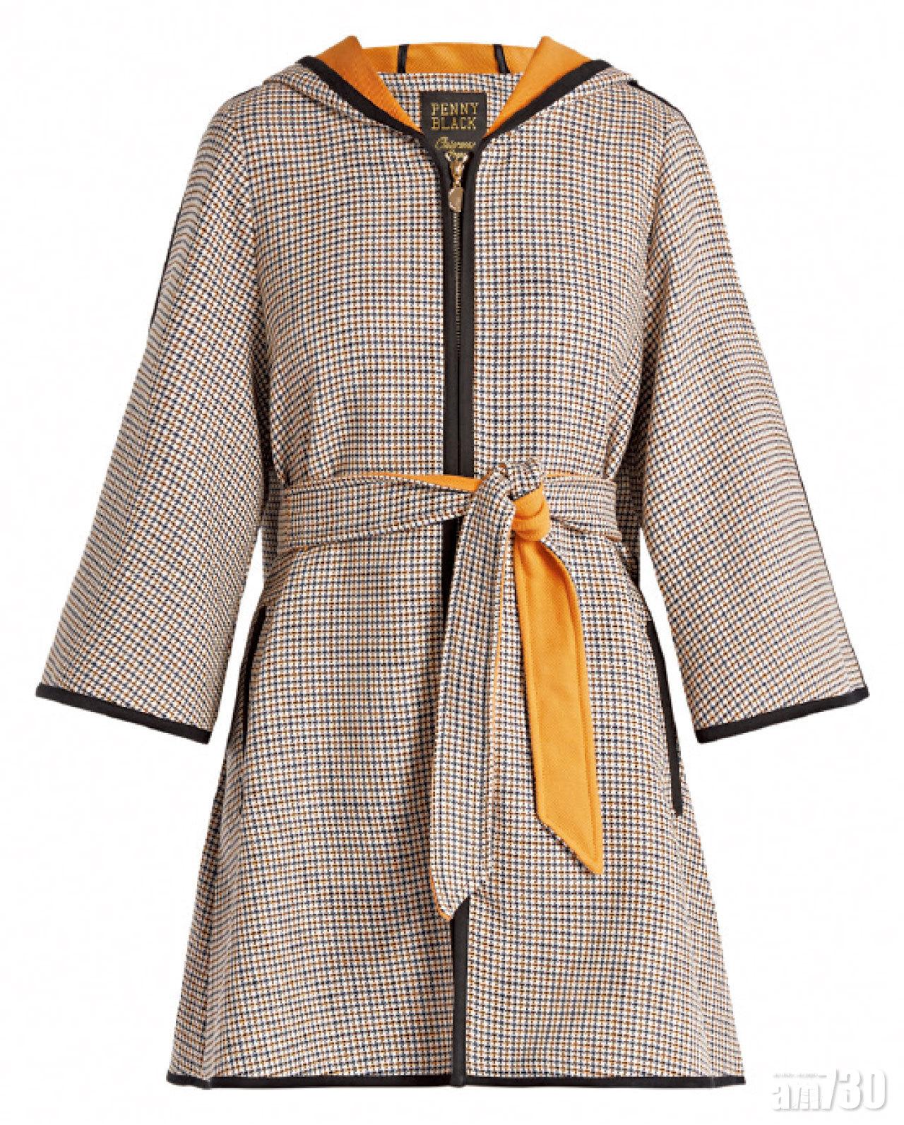 格啡色千鳥格束腰jacket $5,480(E)