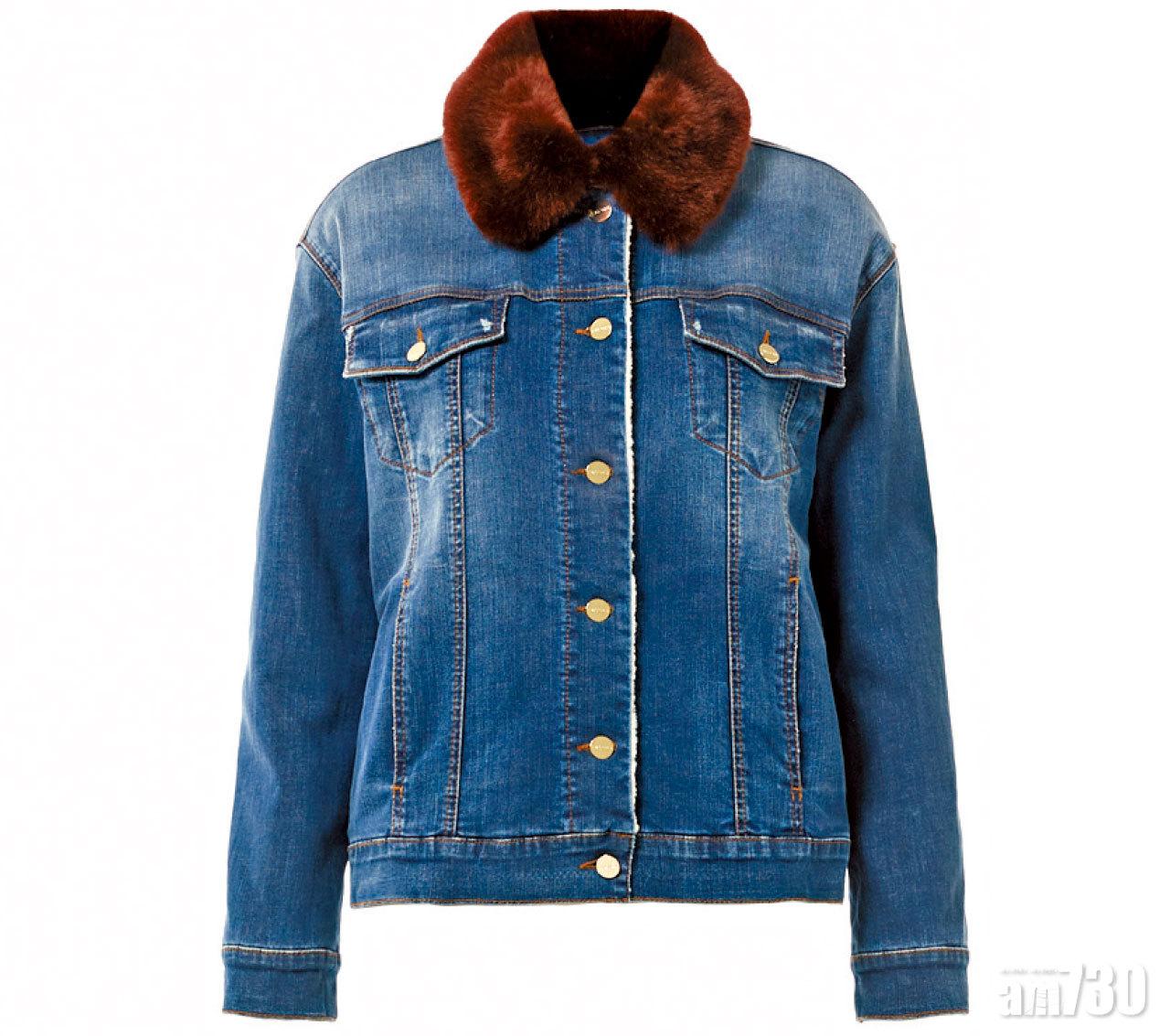 藍色毛領washed denim jacket $4,380(D)