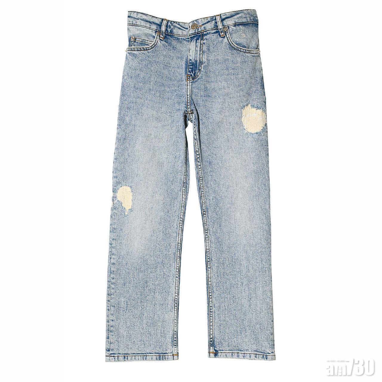 藍色高腰washed baggy jeans $2,380(C)