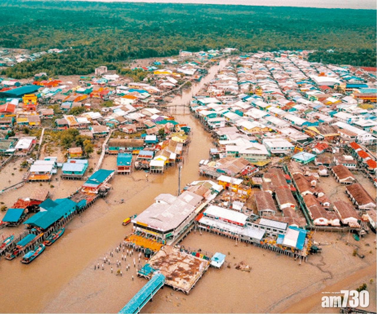吉膽島的漁村全景。
