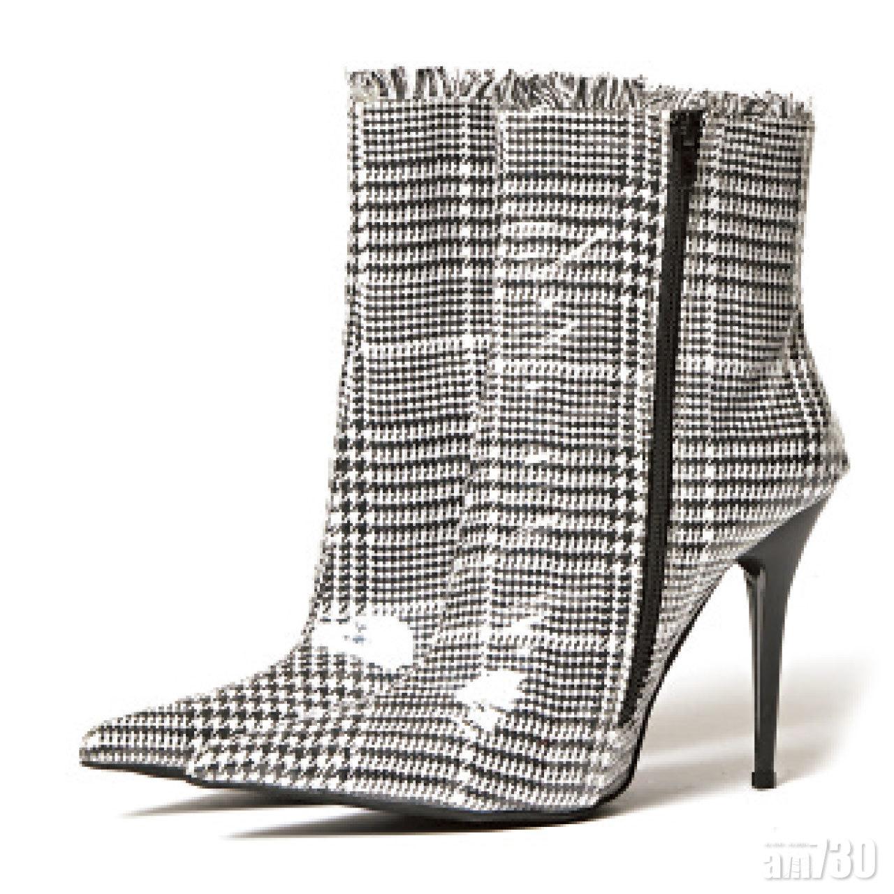 黑白千鳥格plastic high heels $1,299(B)
