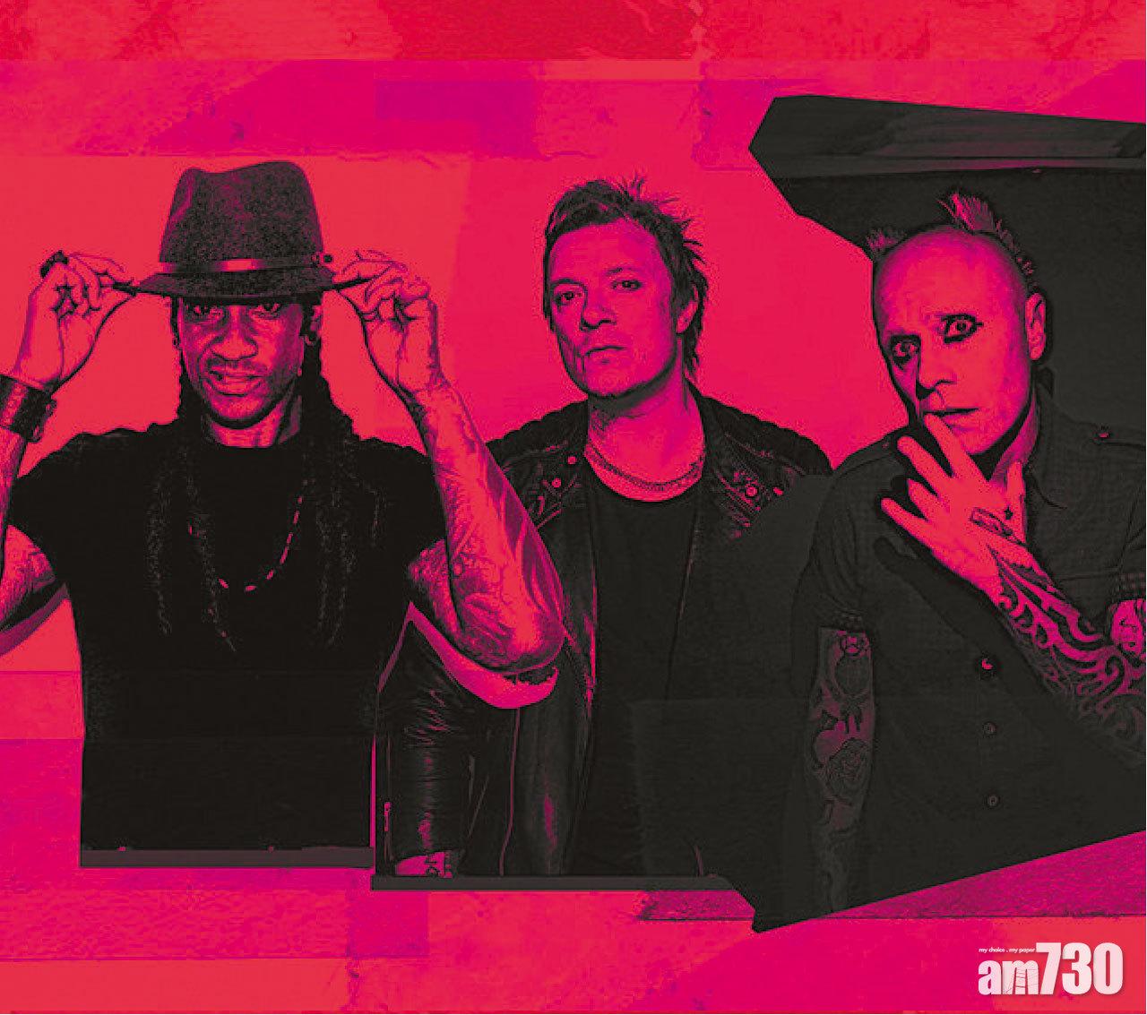 (左起)Maxim Reality、Liam Howlett及Keith Flint。