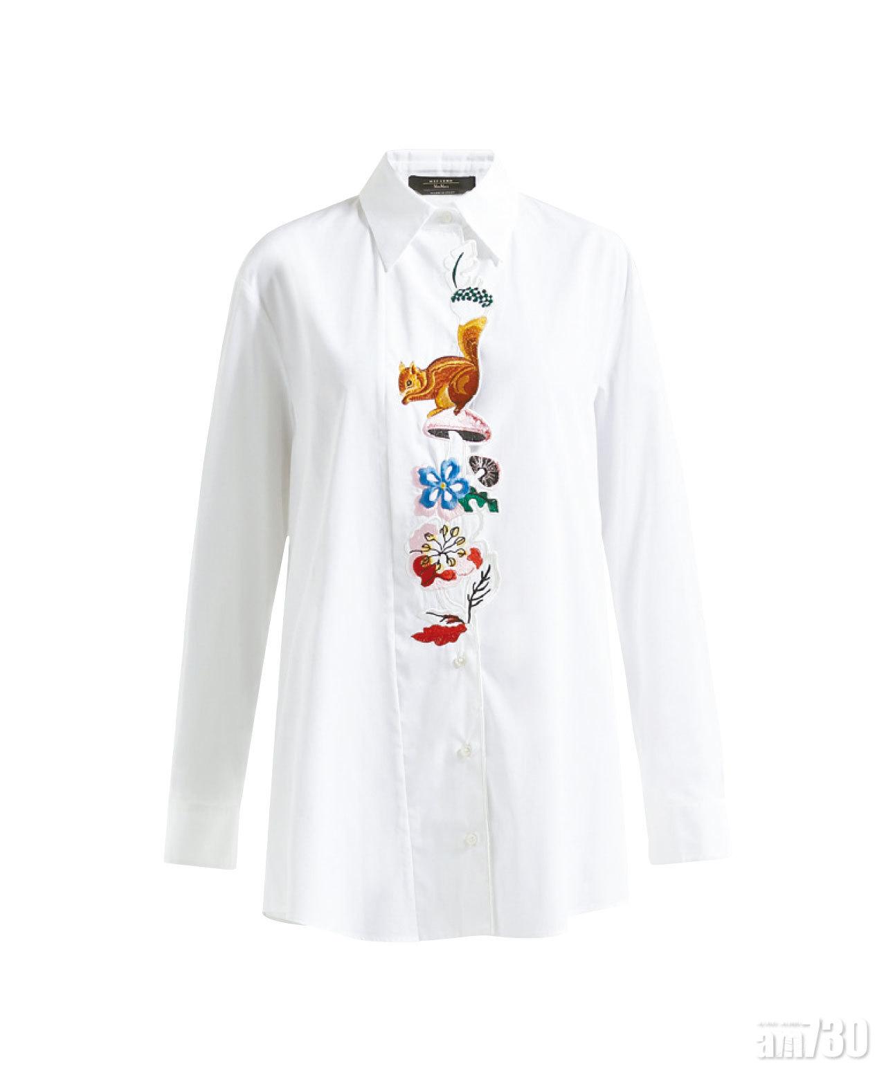 白色松鼠刺繡圖案shirt $4,180(F)