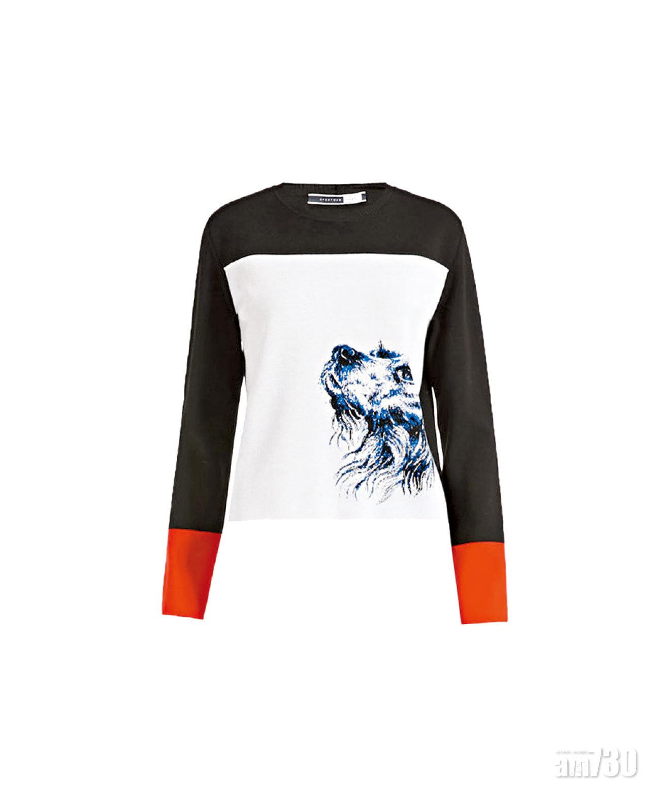 黑白色手繪狗仔畫knit top $3,780(D)