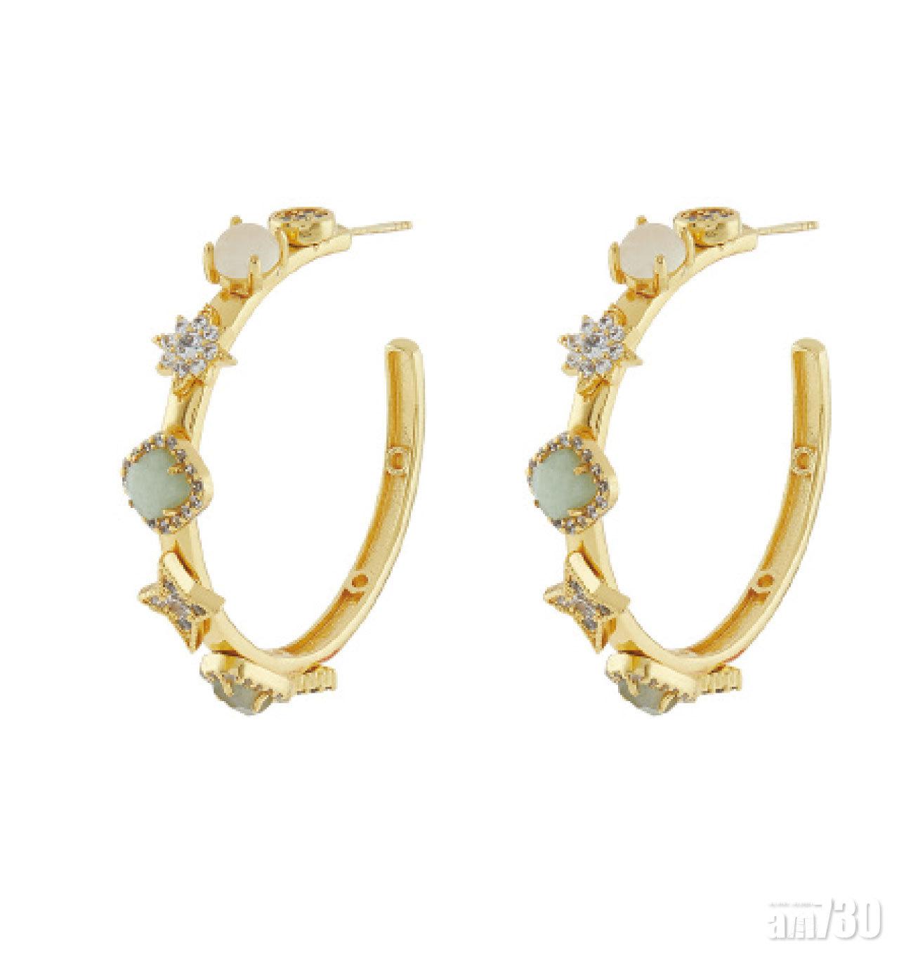 金色水晶閃石耳環 $620 (a)