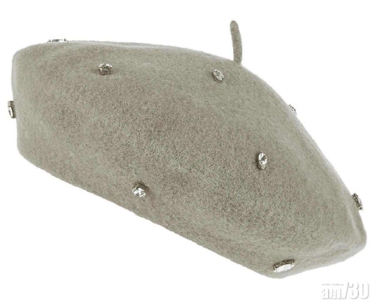 灰色綴閃石貝雷帽 $270 (a)